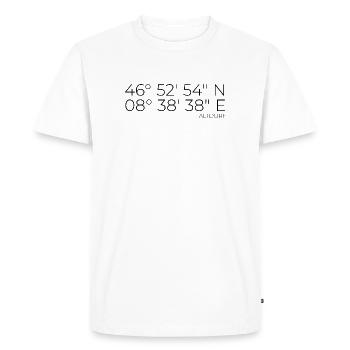Coordonnées : Altdorf, Uri, Suisse - T-shirt Premium bio Homme - blanc - Devant - Nico (187cm)