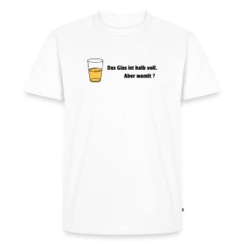 Glass half full Realist - Men's Premium Organic T-Shirt - white - Front - Nico (187cm)