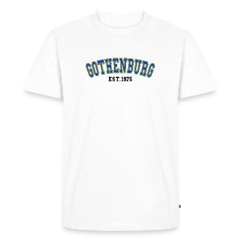Gothenburg Est. 1975 - Men's Premium Organic T-Shirt - white - Front - Nico (187cm)