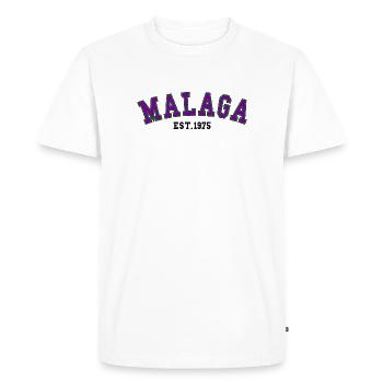 Malaga Est. 1975 - Men's Premium Organic T-Shirt - white - Front - Nico (187cm)