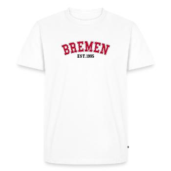 Bremen Est. 1995 - Men's Premium Organic T-Shirt - white - Front - Nico (187cm)