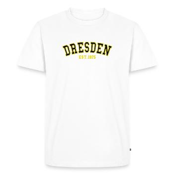 Dresden Est. 1975 - Men's Premium Organic T-Shirt - white - Front - Nico (187cm)