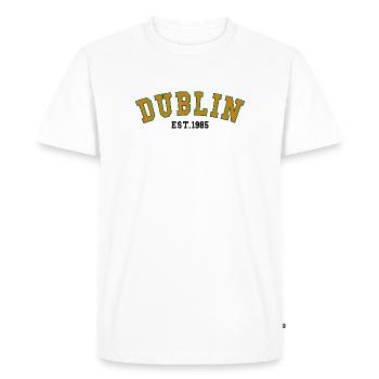 Dublin Est. 1985 - Men's Premium Organic T-Shirt - white - Front - Nico (187cm)