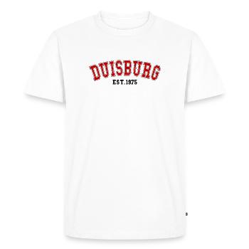 Duisburg Est. 1975 - Men's Premium Organic T-Shirt - white - Front - Nico (187cm)