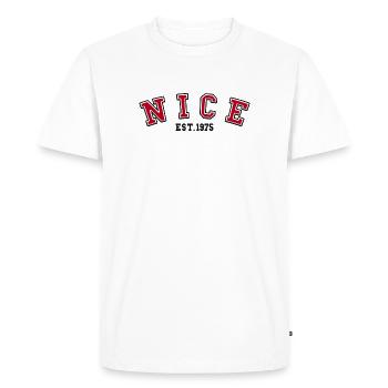 Nice Est. 1975 - Men's Premium Organic T-Shirt - white - Front - Nico (187cm)