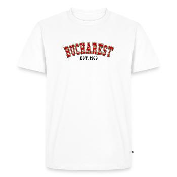 Bucarest Fondée en 1986 - T-shirt Premium bio Homme - blanc - Devant - Nico (187cm)