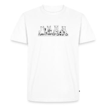 Dining Alpacas Line Art - Men's Premium Organic T-Shirt - white - Front - Nico (187cm)