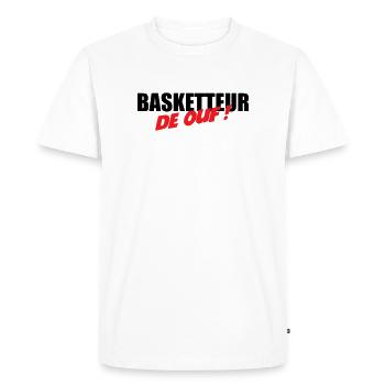 Basketteur de ouf – fun passion sport performance  - T-shirt Premium bio Homme - blanc - Devant - Nico (187cm)