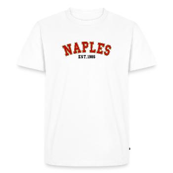 Naples Est. 1986 - Men's Premium Organic T-Shirt - white - Front - Nico (187cm)