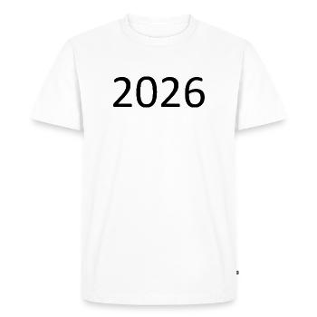 2026 Birthday Anniversary - Men's Premium Organic T-Shirt - white - Front - Nico (187cm)