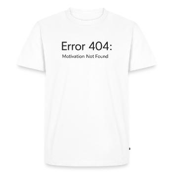 404-Motivation Not Found Minimal T-Shirt Design - Men's Premium Organic T-Shirt - white - Front - Nico (187cm)