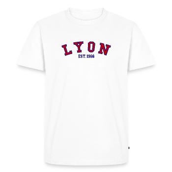 Lyon fondée en 1966 - T-shirt Premium bio Homme - blanc - Devant - Nico (187cm)