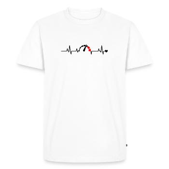 Red Segment Bow Logo Pattern - Men's Premium Organic T-Shirt - white - Front - Nico (187cm)