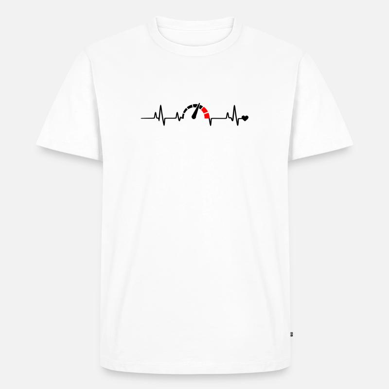 Red Segment Bow Logo Pattern - Men's Premium Organic T-Shirt - white