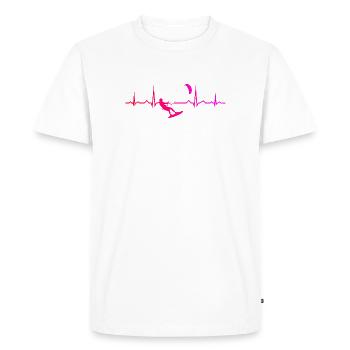 Les amateurs de sports nautiques et le kitesurf vont de pair - T-shirt Premium bio Homme - blanc - Devant - Nico (187cm)