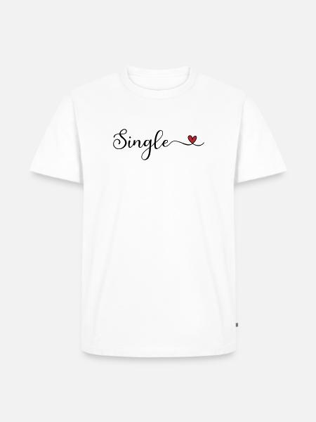 Single handwritten lettering with heart - Men's Premium Organic T-Shirt - white
