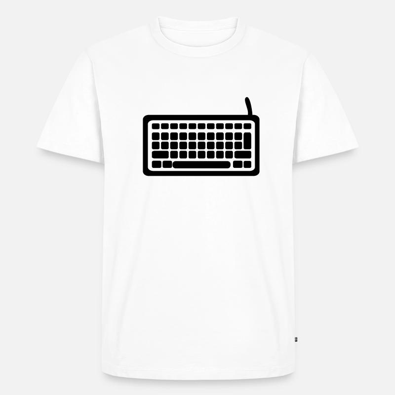 Computer - Keyboard - Männer Premium Bio T-Shirt - Weiß