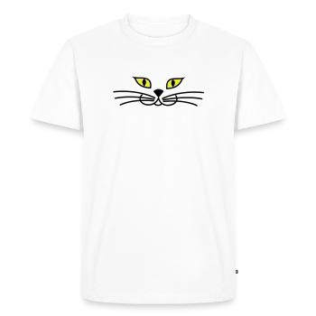 kitteh_face_green_eyes - T-shirt Premium bio Homme - blanc - Devant - Nico (187cm)
