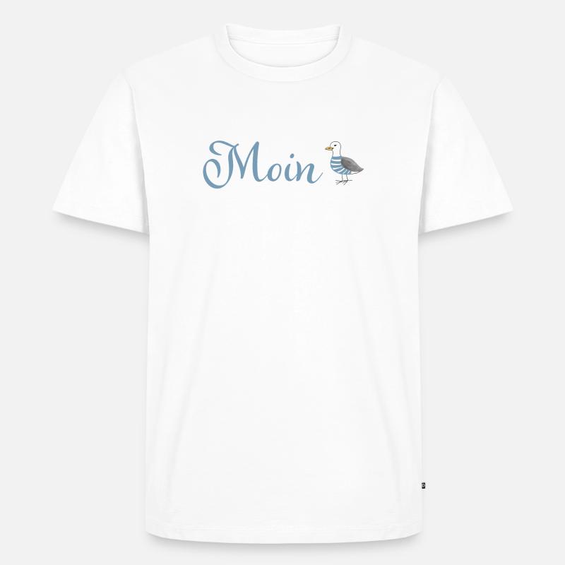 Moin Möwe - Männer Premium Bio T-Shirt - Weiß