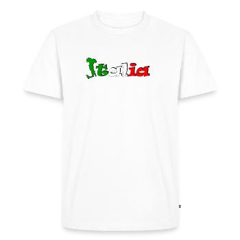 T-shirt logo Italia - T-shirt Premium bio Homme - blanc - Devant - Nico (187cm)
