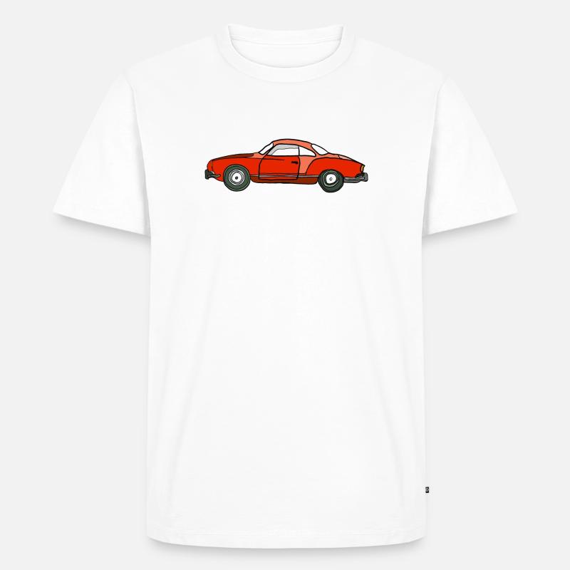 Roter Oldtimer Seitenansicht - Männer Premium Bio T-Shirt - Weiß