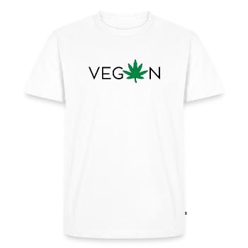 Vegan - T-shirt Premium bio Homme - blanc - Devant - Nico (187cm)