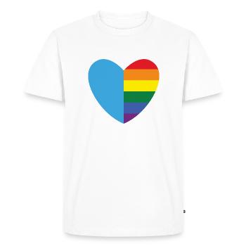 Gay Heart Gay Lesbian Lesbian Gift - Men's Premium Organic T-Shirt - white - Front - Nico (187cm)