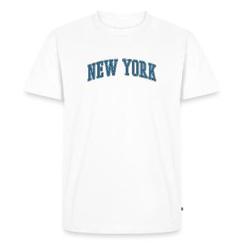 Lettrage de l’arc de New York - T-shirt Premium bio Homme - blanc - Devant - Nico (187cm)