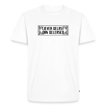 Autocollant soudé plutôt que loué * - T-shirt Premium bio Homme - blanc - Devant - Nico (187cm)