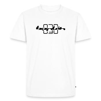 Berlin 030 Retro Futuristic Lettering - Men's Premium Organic T-Shirt - white - Front - Nico (187cm)