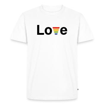 Chemise d’amour arc-en-ciel CSD - T-shirt Premium bio Homme - blanc - Devant - Nico (187cm)