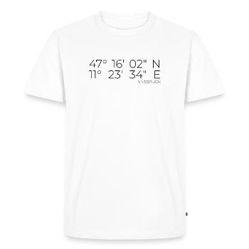 Coordonnées Innsbruck, Autriche - T-shirt Premium bio Homme - blanc - Devant - Nico (187cm)