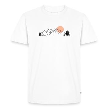 Sunset Ride Line Art sur noir - T-shirt Premium bio Homme - blanc - Devant - Nico (187cm)