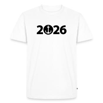 Boating 2026, Cruising 2026, Captain 2026 - Men's Premium Organic T-Shirt - white - Front - Nico (187cm)