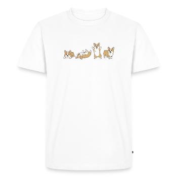 Corgi Parade Happy Dogs - Men's Premium Organic T-Shirt - white - Front - Nico (187cm)