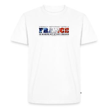 France Is Where My Story Began - Men's Premium Organic T-Shirt - white - Front - Nico (187cm)