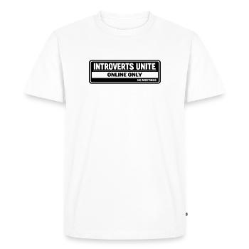 introverts - Men's Premium Organic T-Shirt - white - Front - Nico (187cm)