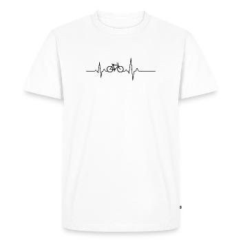 Cyclisme cardiaque – Amour du vélo ECG - T-shirt Premium bio Homme - blanc - Devant - Nico (187cm)