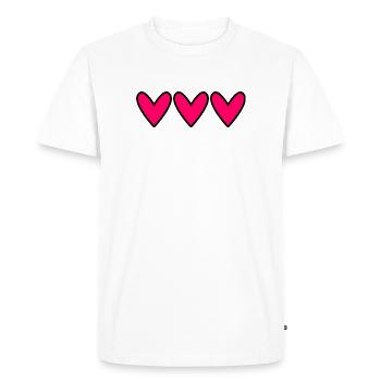 HEART. HAPPY BIRTHDAY. MOTHER'S DAY. FATHER'S DAY. - Men's Premium Organic T-Shirt - white - Front - Nico (187cm)