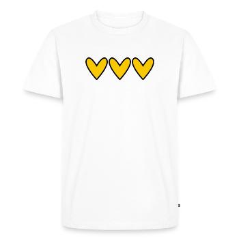 HEART. HAPPY BIRTHDAY. MOTHER'S DAY. FATHER'S DAY. - Men's Premium Organic T-Shirt - white - Front - Nico (187cm)