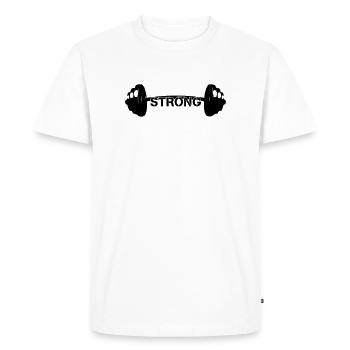 Salle de sport avec haltères forts - T-shirt Premium bio Homme - blanc - Devant - Nico (187cm)