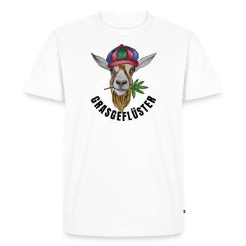 Paul « Grass Whispers » - T-shirt Premium bio Homme - blanc - Devant - Nico (187cm)
