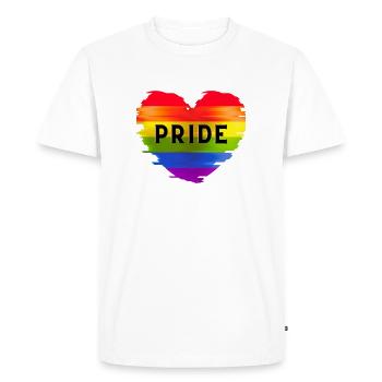 Coeur LGBTQ+ - T-shirt Premium bio Homme - blanc - Devant - Nico (187cm)