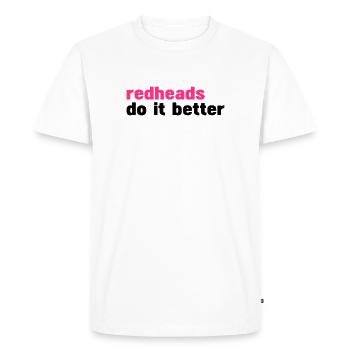 redheads do it better (redheads do it better) - Men's Premium Organic T-Shirt - white - Front - Nico (187cm)