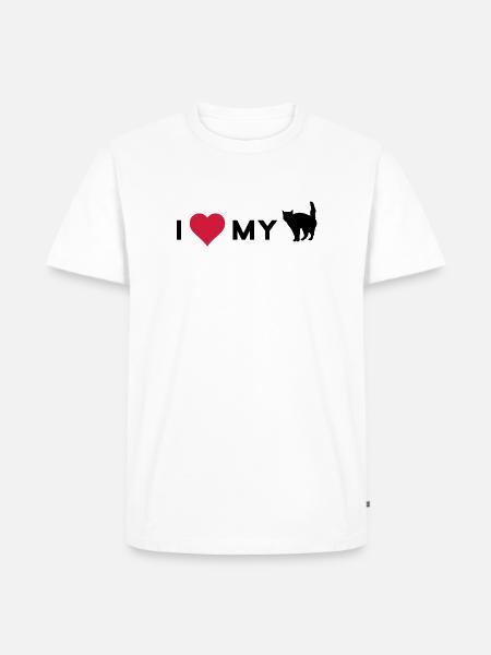 i love my cat - Men's Premium Organic T-Shirt - white