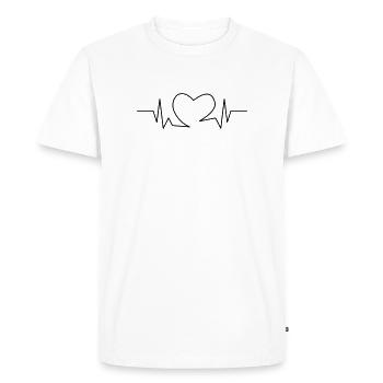 Heartbeat heart - Men's Premium Organic T-Shirt - white - Front - Nico (187cm)