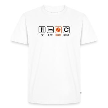 Mangez. Sommeil. Volley. Répétez. - T-shirt Premium bio Homme - blanc - Devant - Nico (187cm)