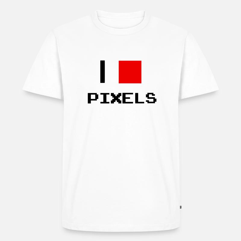 pixel - Männer Premium Bio T-Shirt - Weiß