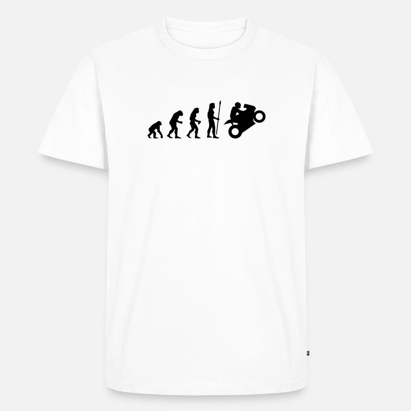 evolution_biker - Männer Premium Bio T-Shirt - Weiß