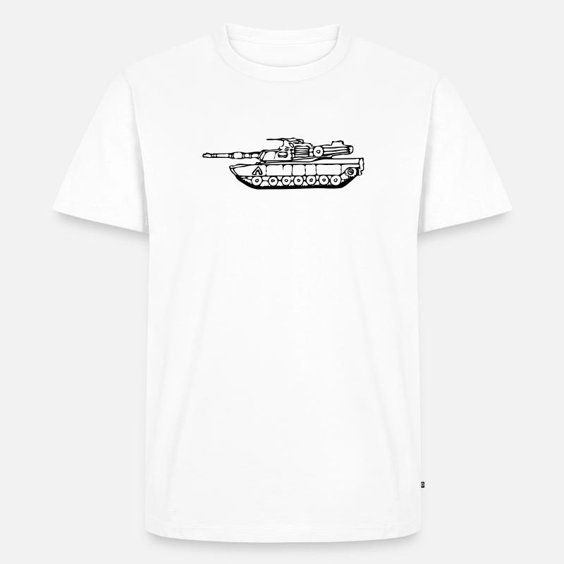 gezeichneter M1 Abrams Panzer - Männer Premium Bio T-Shirt - Weiß